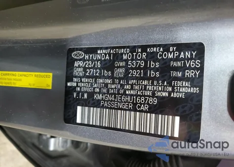 2017 Genesis G80 Base из США, поврежденный, VIN KMHGN4JE6HU168789